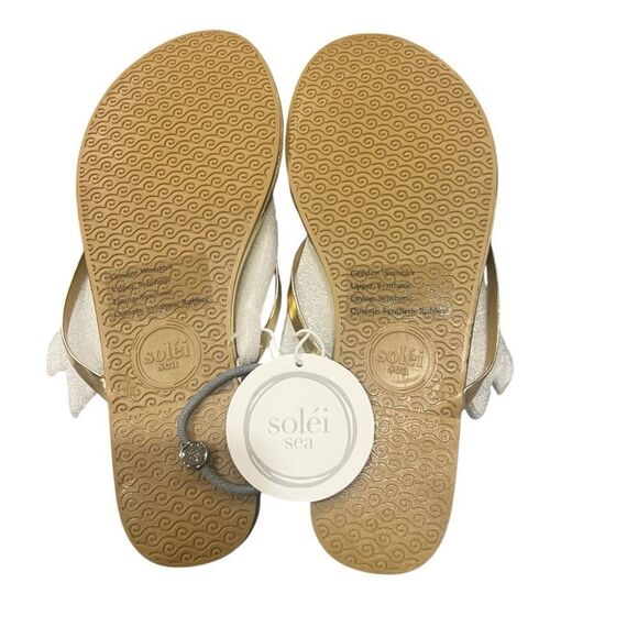 NWT Revolve Solei Sea Indie Metallic Gold Thong Sandal with arch support size 7 - Picture 4 of 7